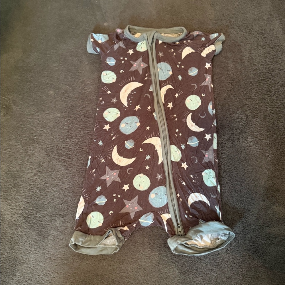 Little Sleepies To the Moon & Back Shorty Zippy 12-18 Months Neutral Unisex